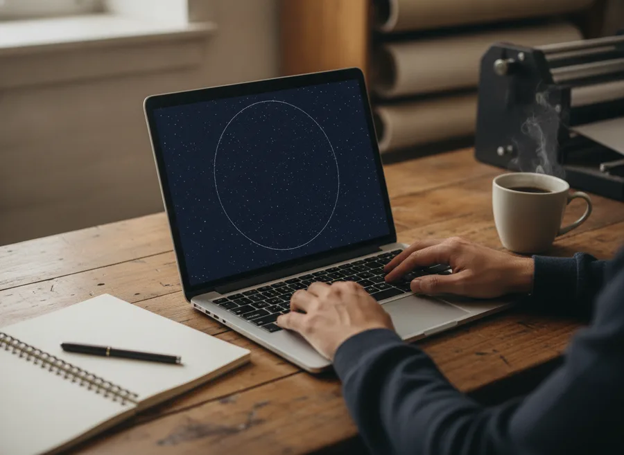 Sternenkarte am Laptop gestalten
